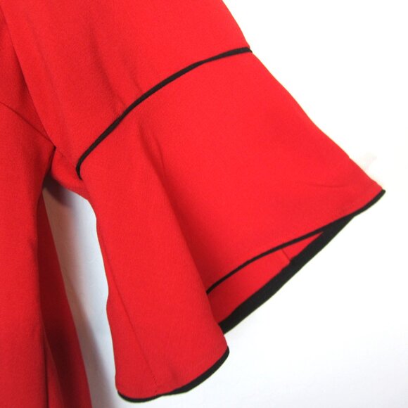 Lane Bryant Size 26 Plus Career Dress Bell Sleeves Knee Length V-Neck Black Trim - Picture 7 of 14